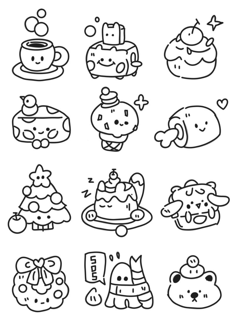 hình ảnh đáng yêu tô màu sticker