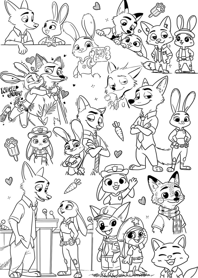 hình ảnh sticker kawaii tô màu sticker