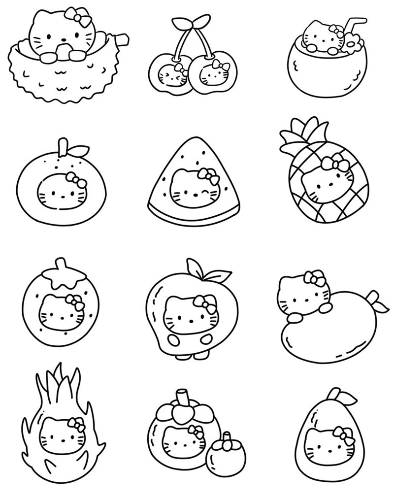 phong cách cute tô màu sticker