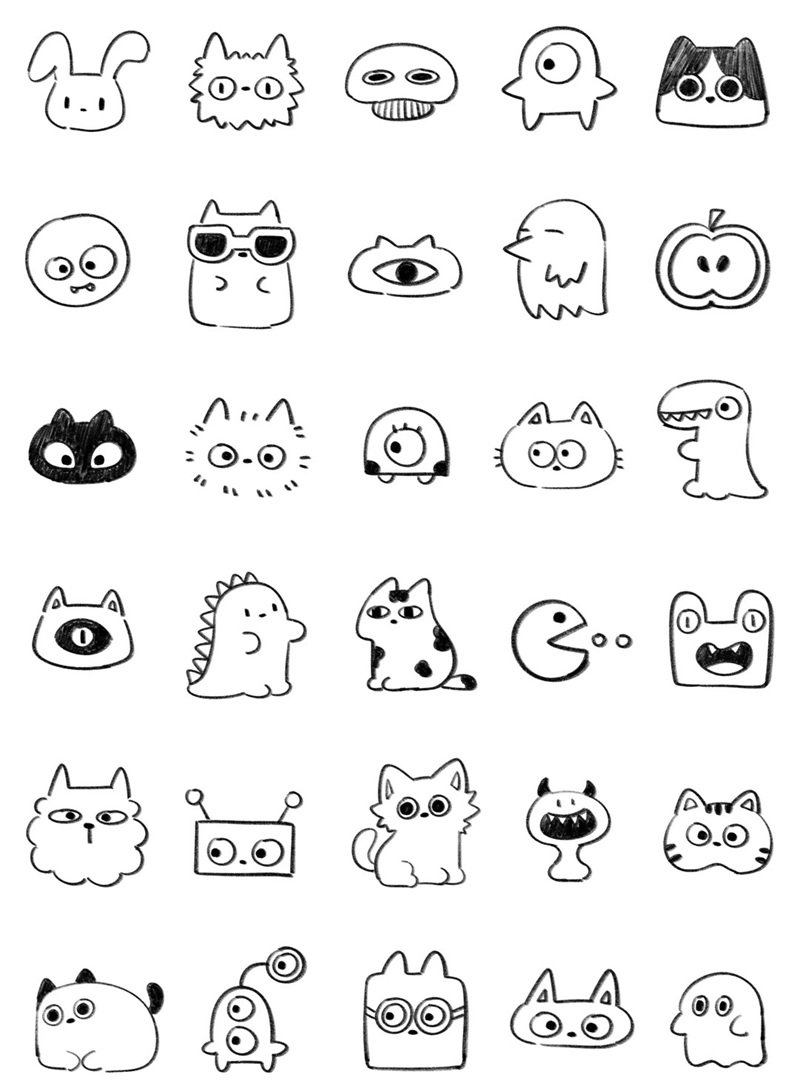 nét vẽ đáng yêu tô màu sticker