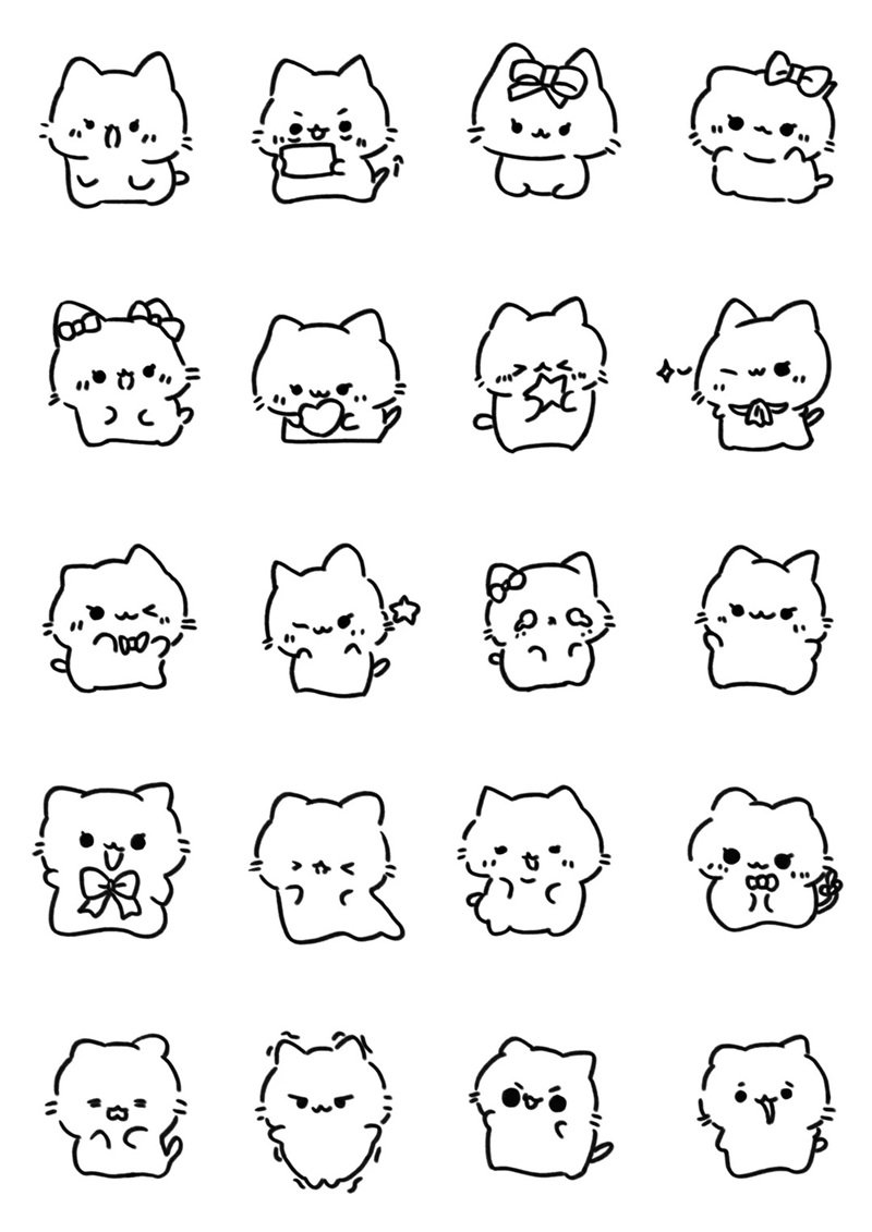 phong cách hoạt hình tô màu sticker