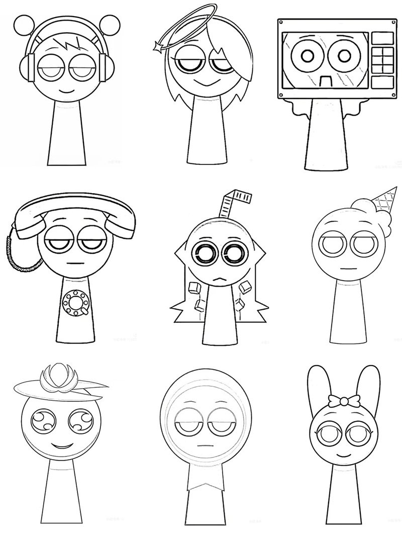 sticker hoạt hình thiếu nhi tô màu sticker