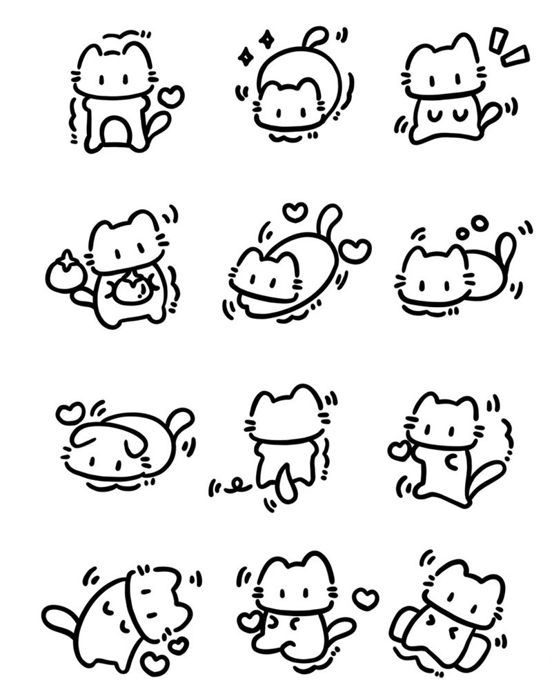 sticker chibi cute tô màu sticker