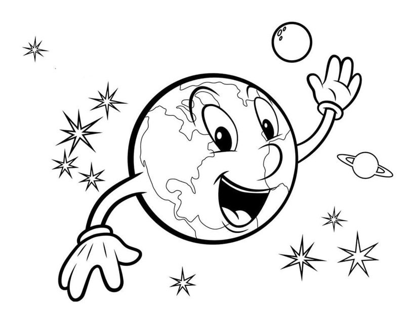 Tô màu trái đất giúp bé học về môi trường