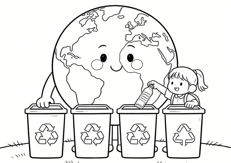 Tô màu trái đất giúp bé thư giãn