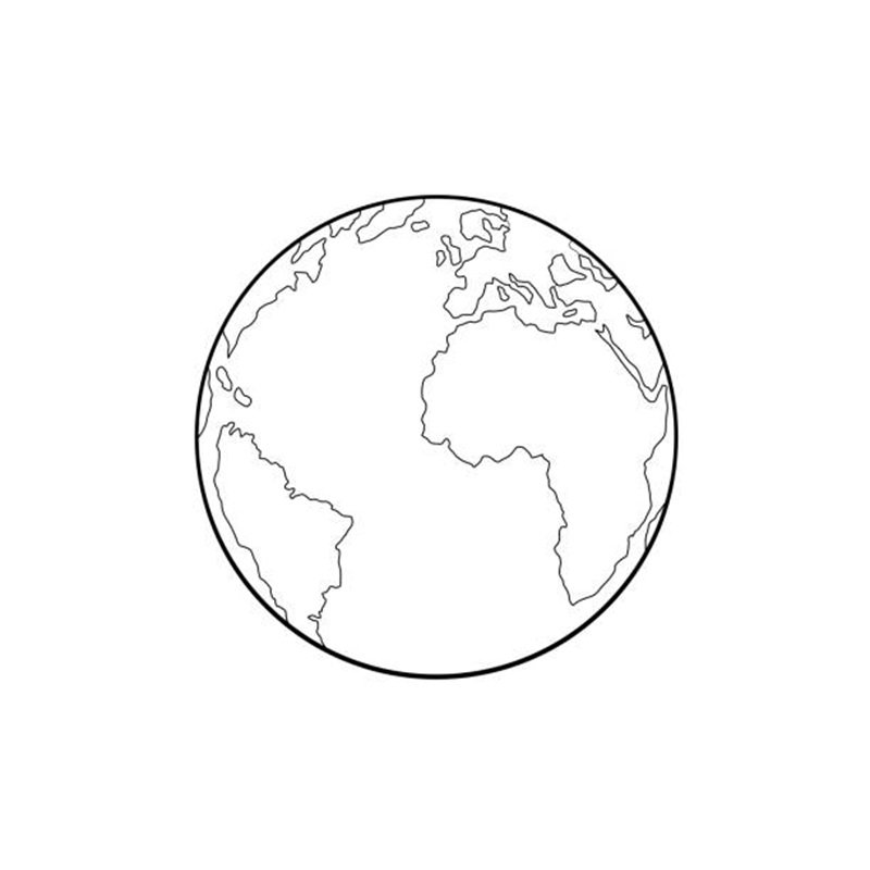 Hình vẽ tô màu trái đất nét rõ dễ tô