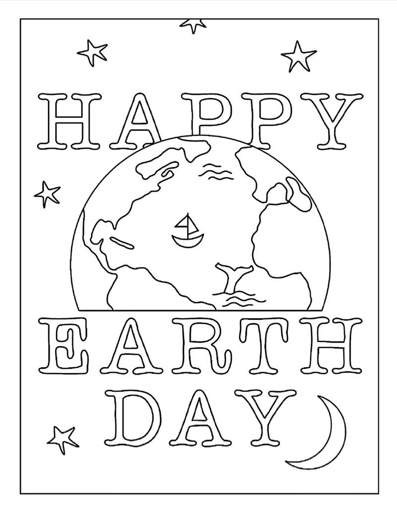 Hình tô màu trái đất cho bé sáng tạo