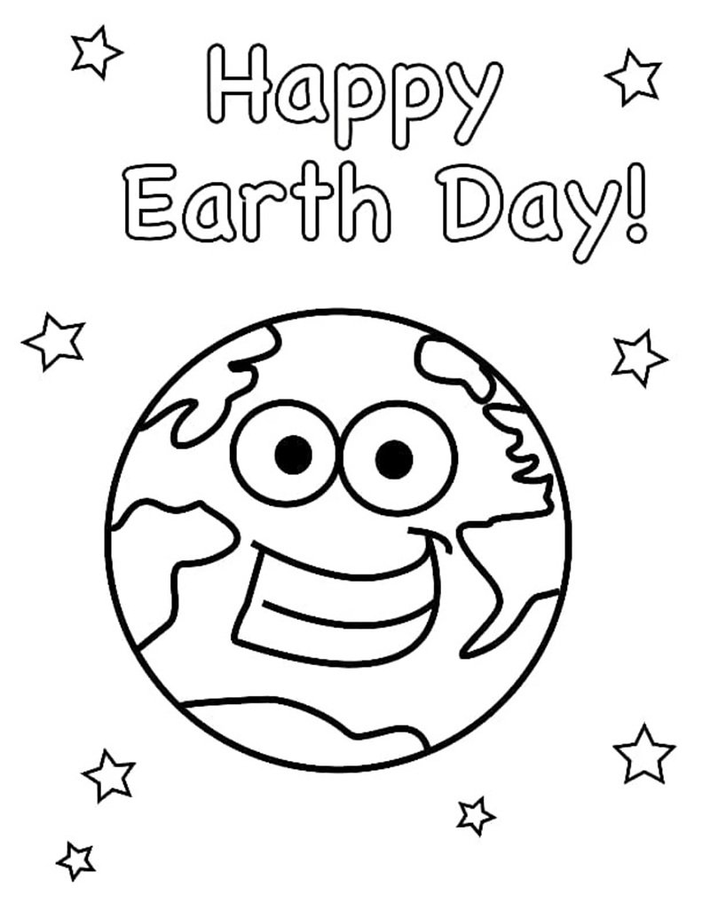 Hình vẽ tô màu trái đất đơn giản