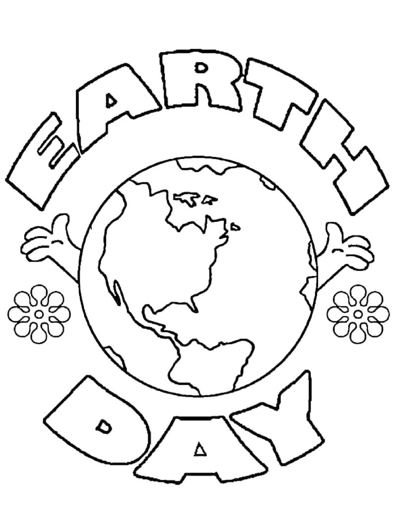 Tô màu trái đất nét vẽ rõ ràng