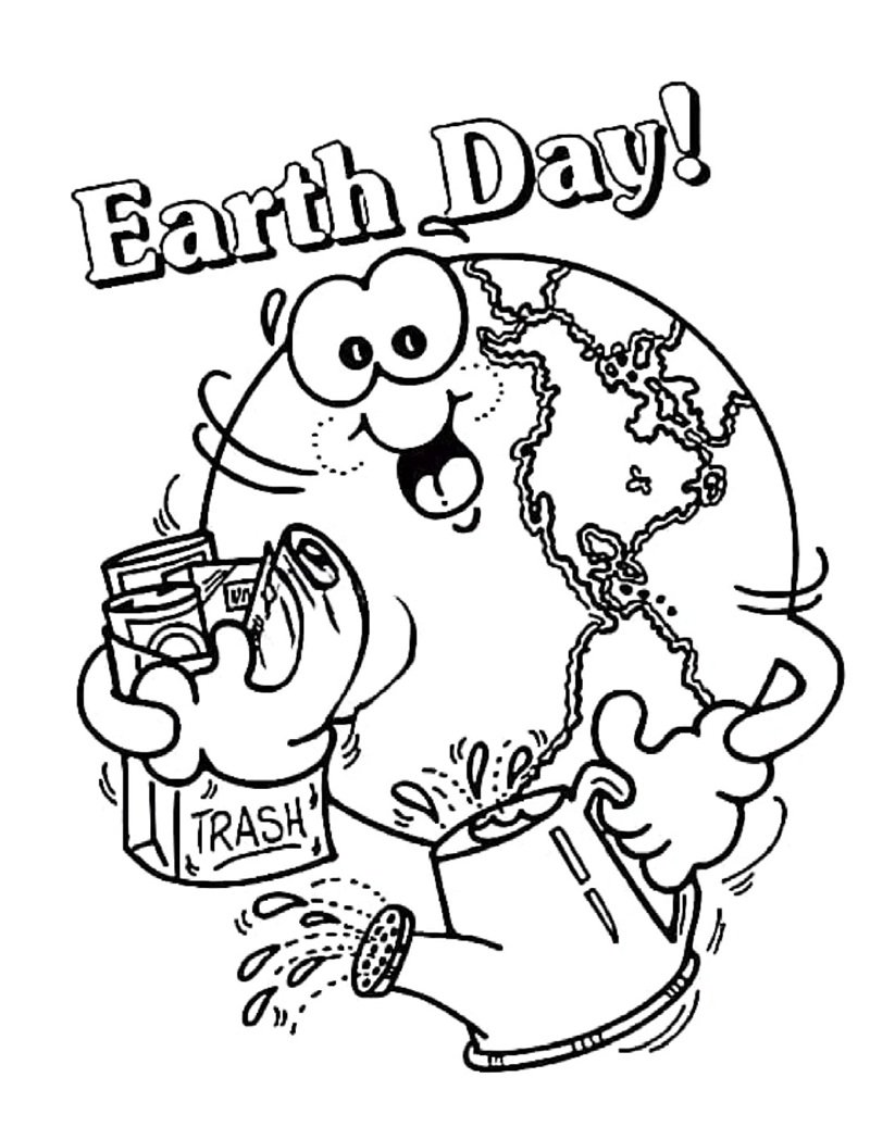 Hình trái đất tô màu dễ thương