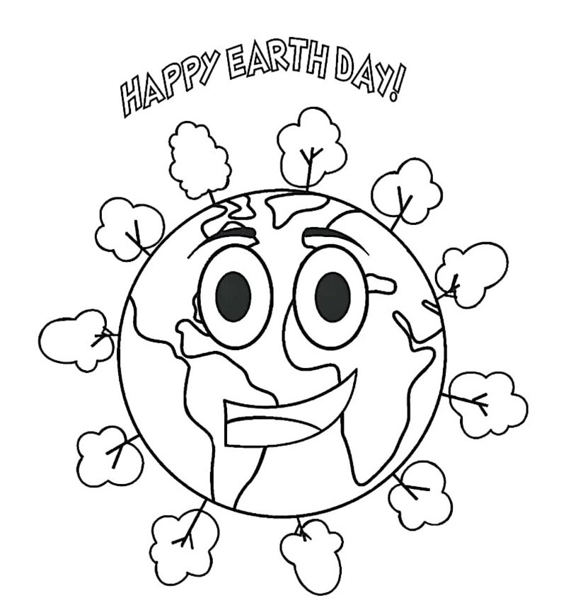 Tranh tô màu trái đất dễ in tại nhà