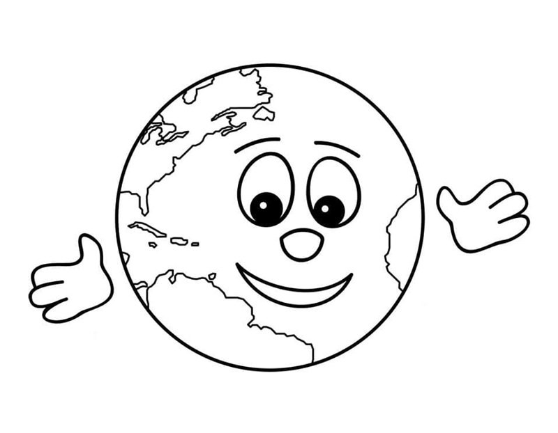 Hình ảnh tô màu trái đất dễ in tại nhà