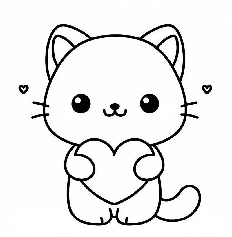 Tranh tô màu trái tim dễ thương cho bé