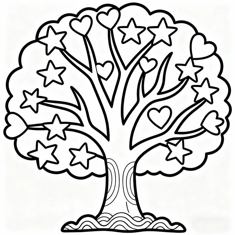 Hình vẽ trái tim tô màu sinh động