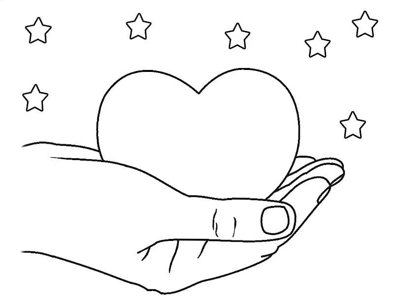 Hình trái tim tô màu cho bé học vẽ