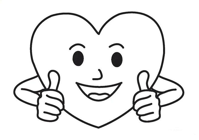 Tô màu trái tim phong cách dễ thương