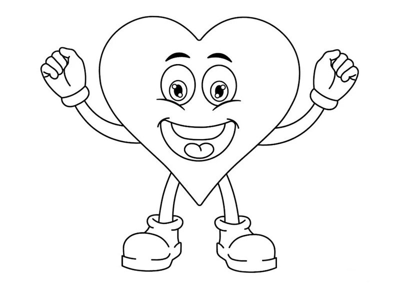 Tranh tô màu trái tim cực kỳ đáng yêu