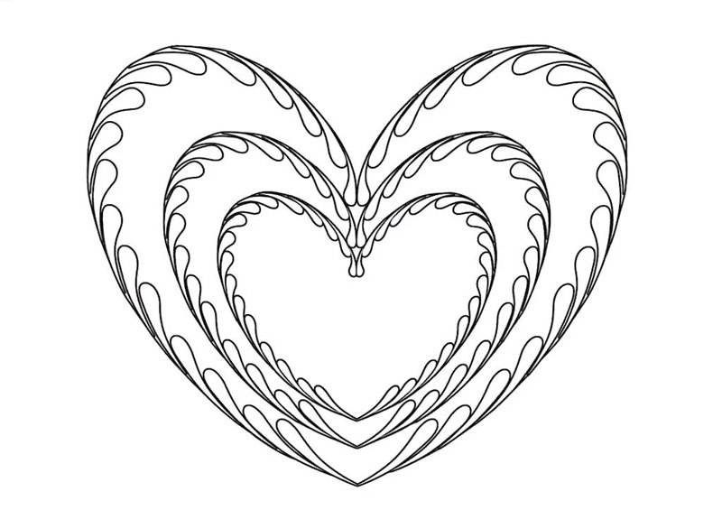 Tô màu trái tim nét vẽ rõ ràng