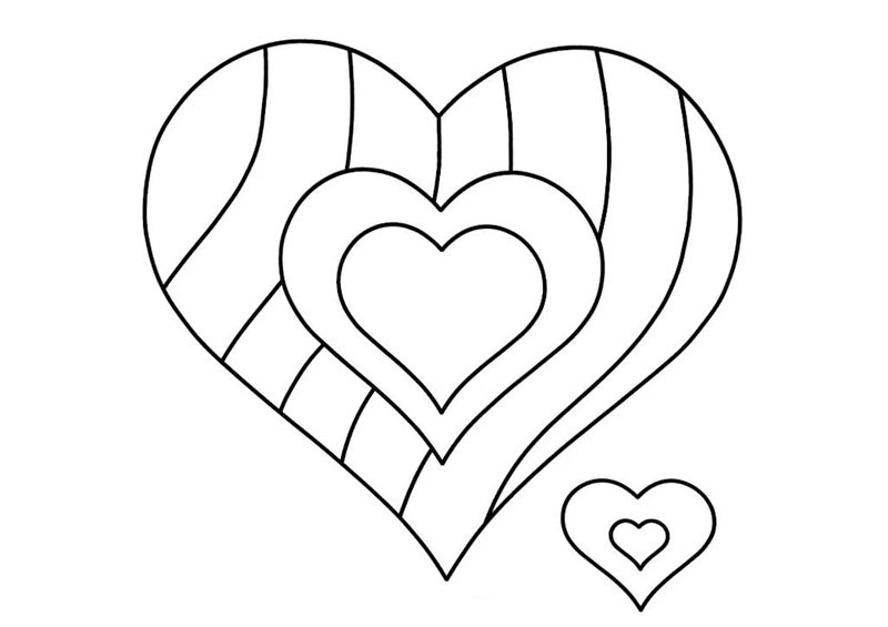 Tranh tô màu trái tim sinh động