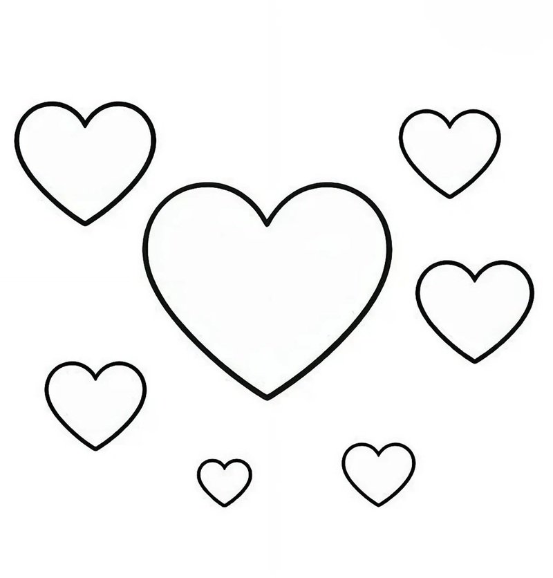 Bộ tô màu trái tim đơn giản cho trẻ nhỏ