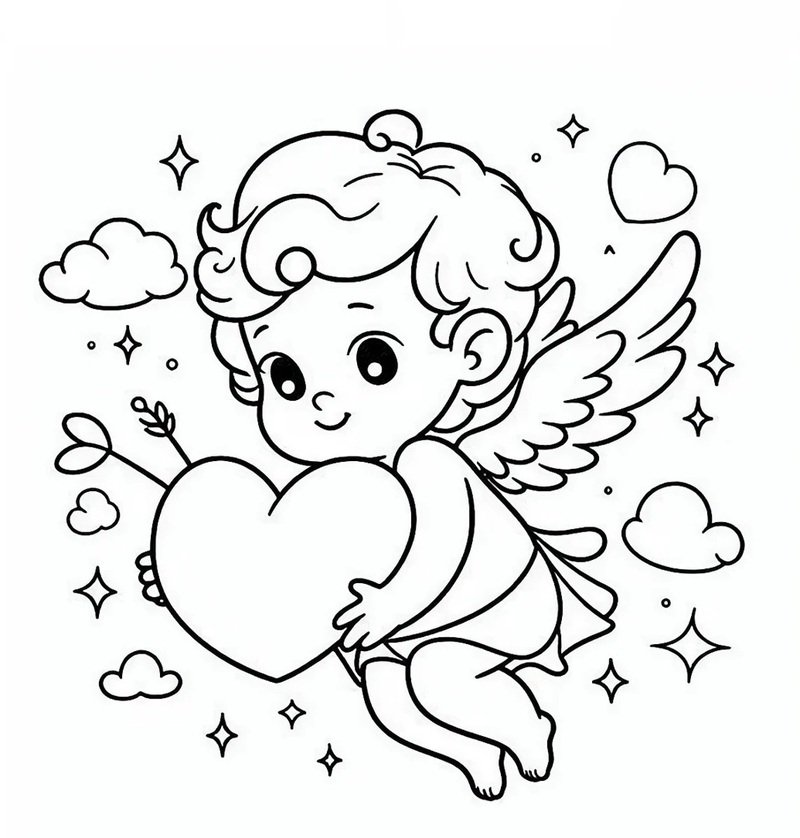 Tranh trái tim tô màu giúp bé sáng tạo