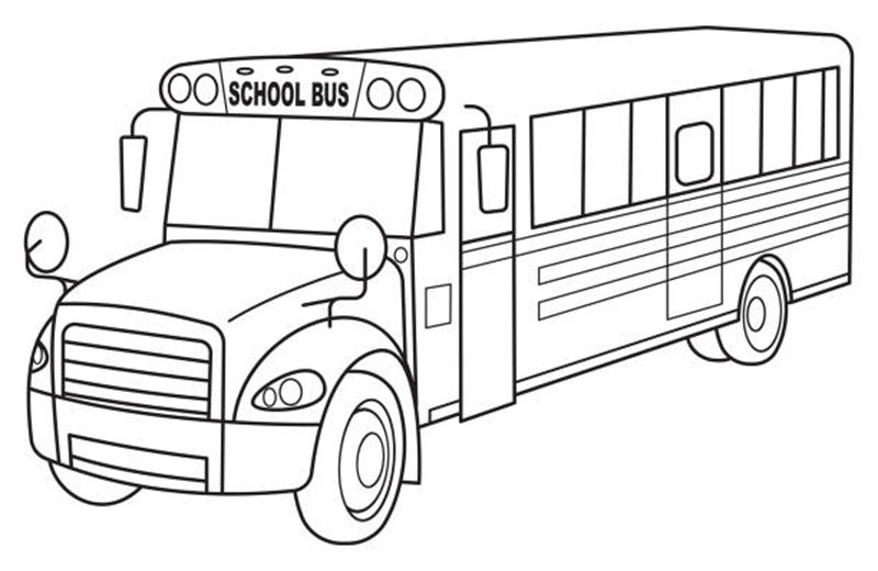 Vector Black And White School Bus