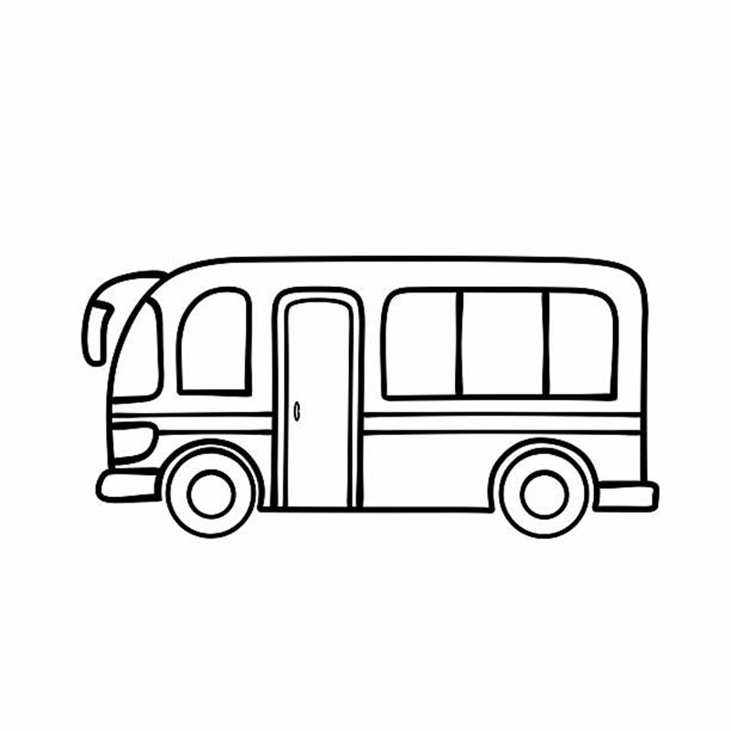 Illustration of a White Bus on Black Background
