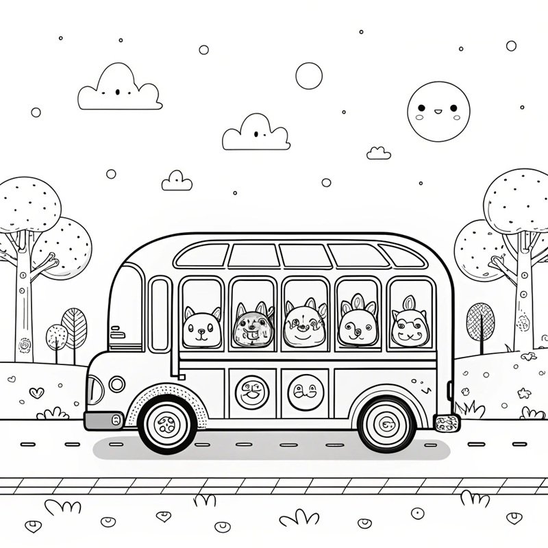 tô màu xe buýt 37