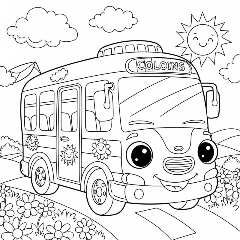 tô màu xe buýt 40