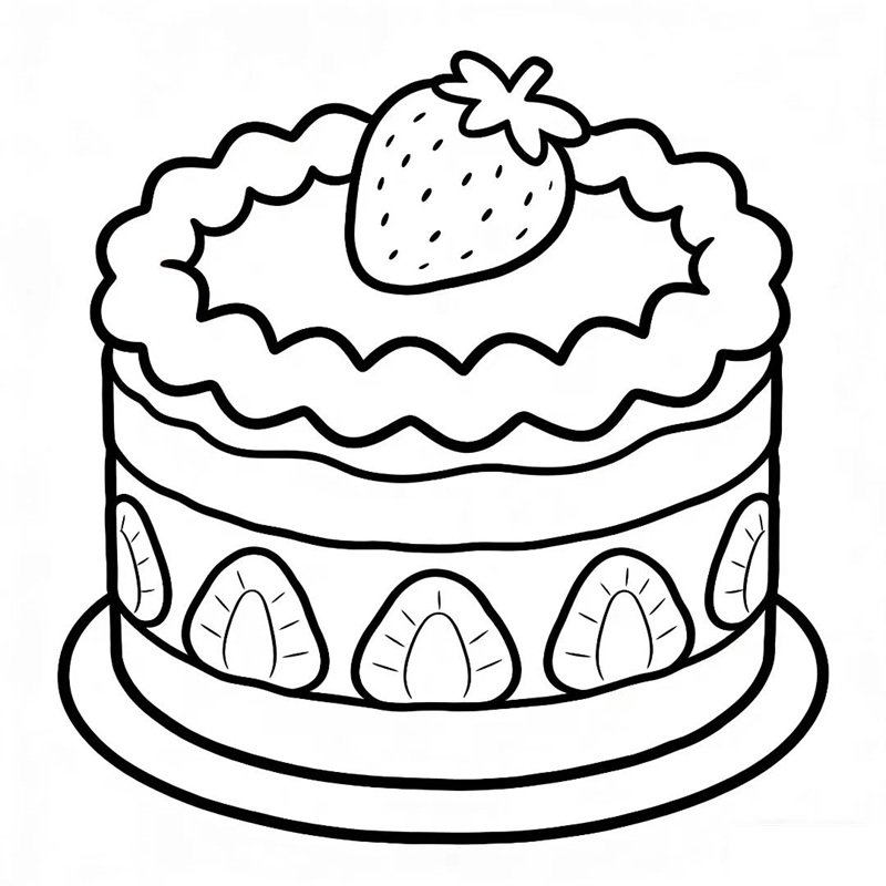 tranh tô màu bánh kem 1