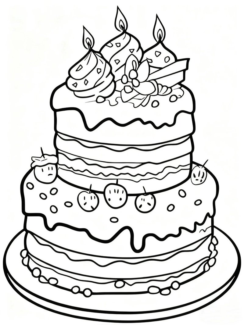 tranh tô màu bánh kem 11