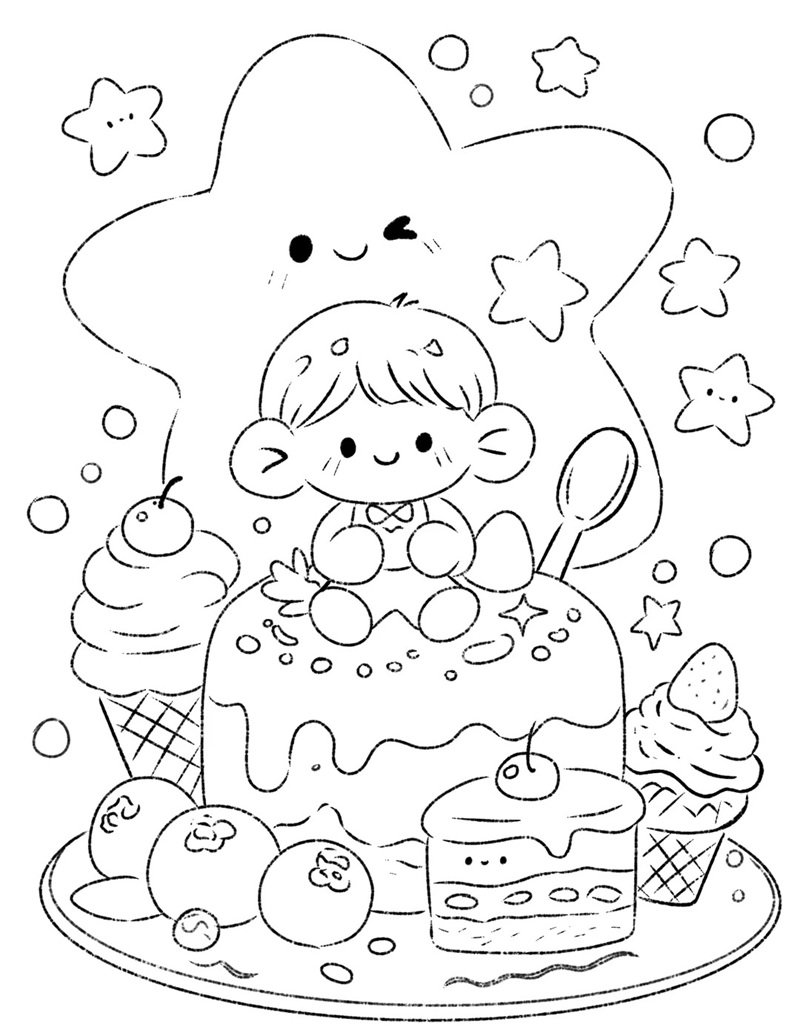 tranh tô màu bánh kem 18