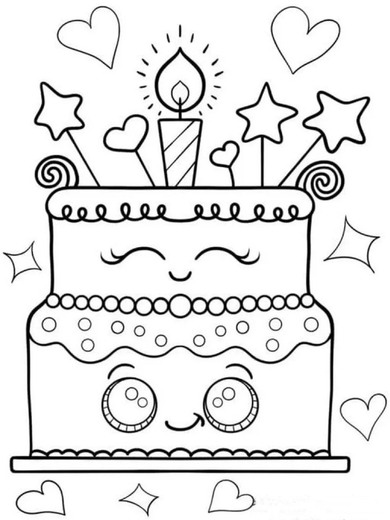 tranh tô màu bánh kem 2