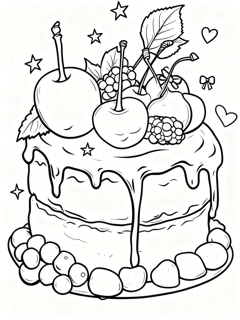 tranh tô màu bánh kem 32