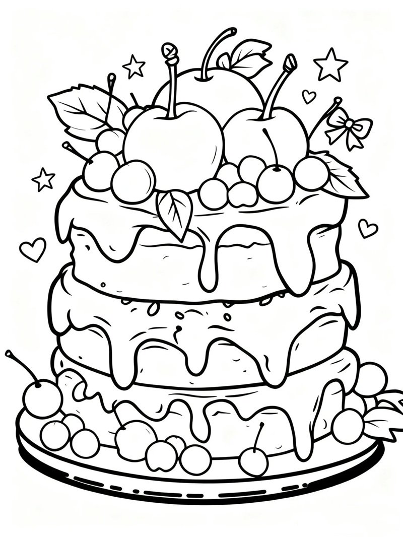 tranh tô màu bánh kem 33