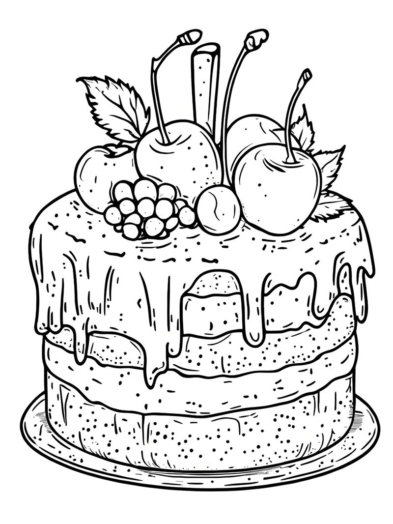 tranh tô màu bánh kem 37