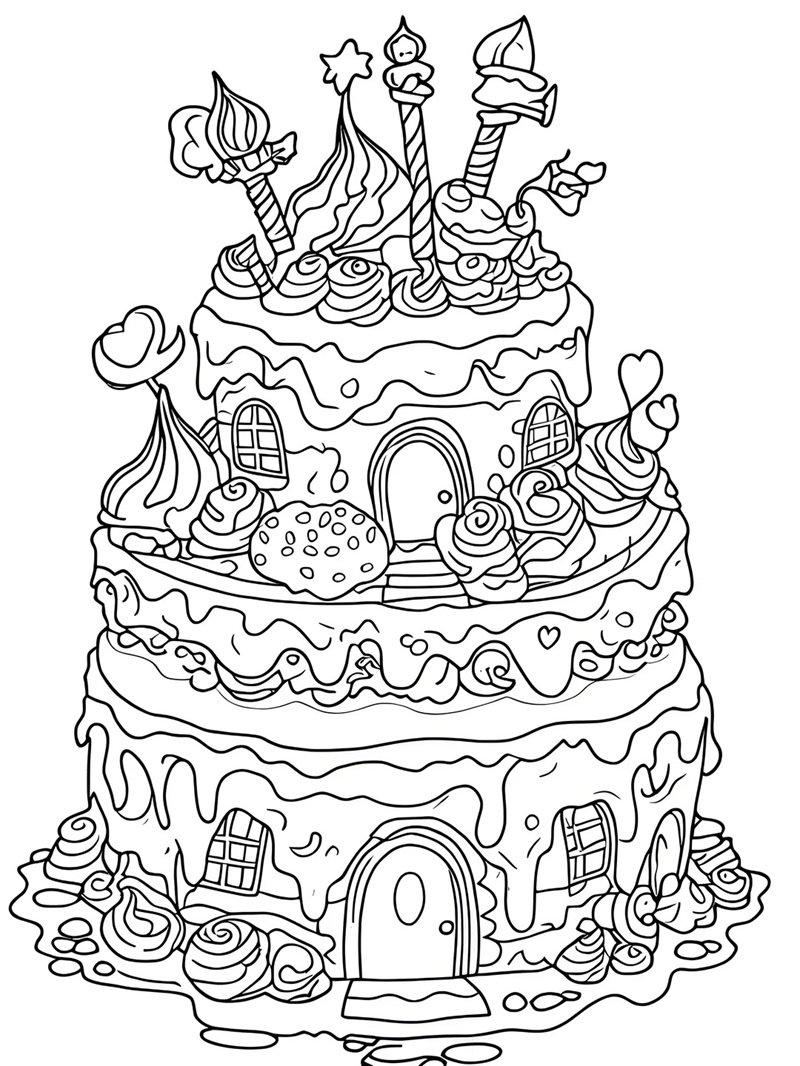 tranh tô màu bánh kem 40