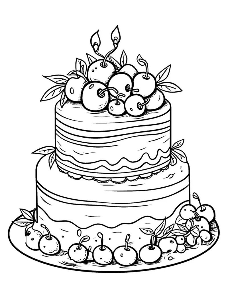 tranh tô màu bánh kem 6