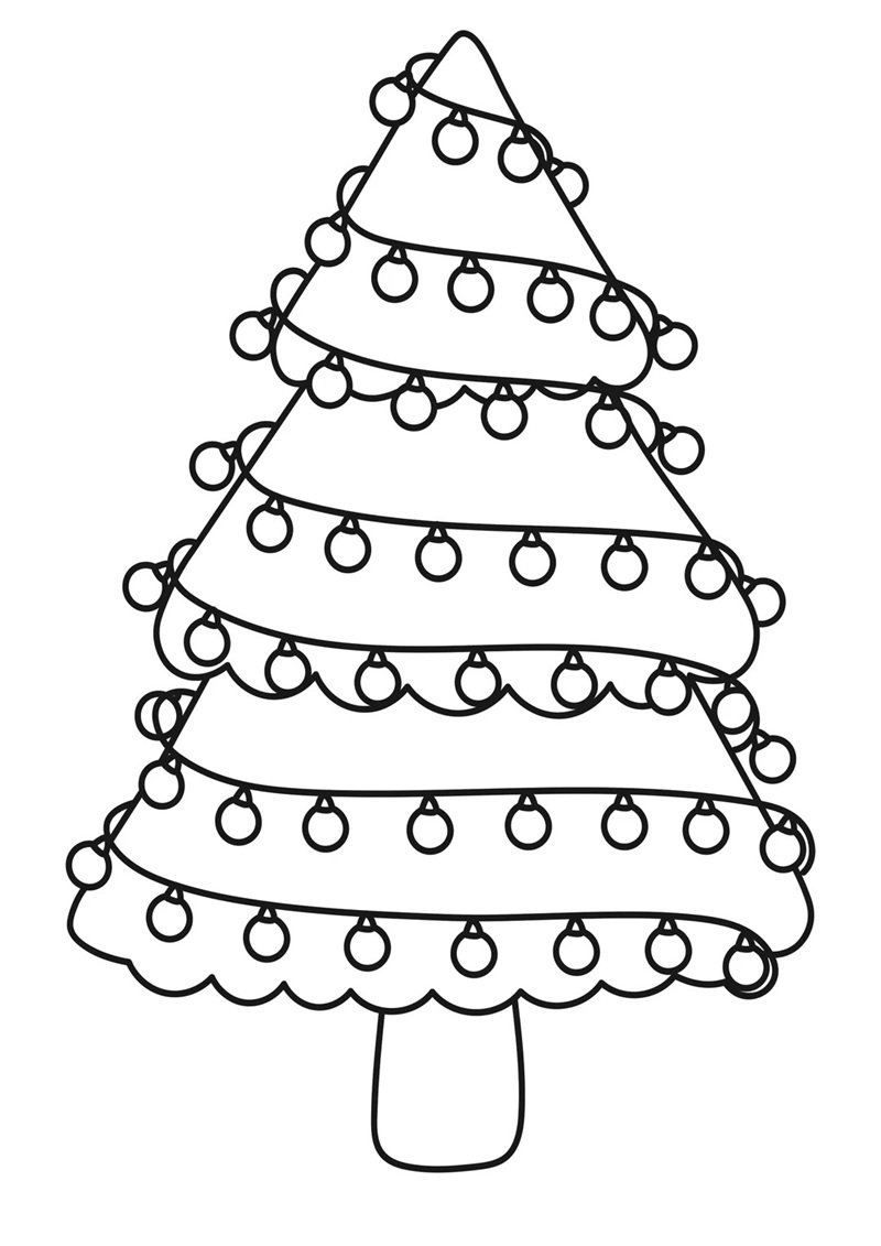 tranh tô màu cây thông noel 10