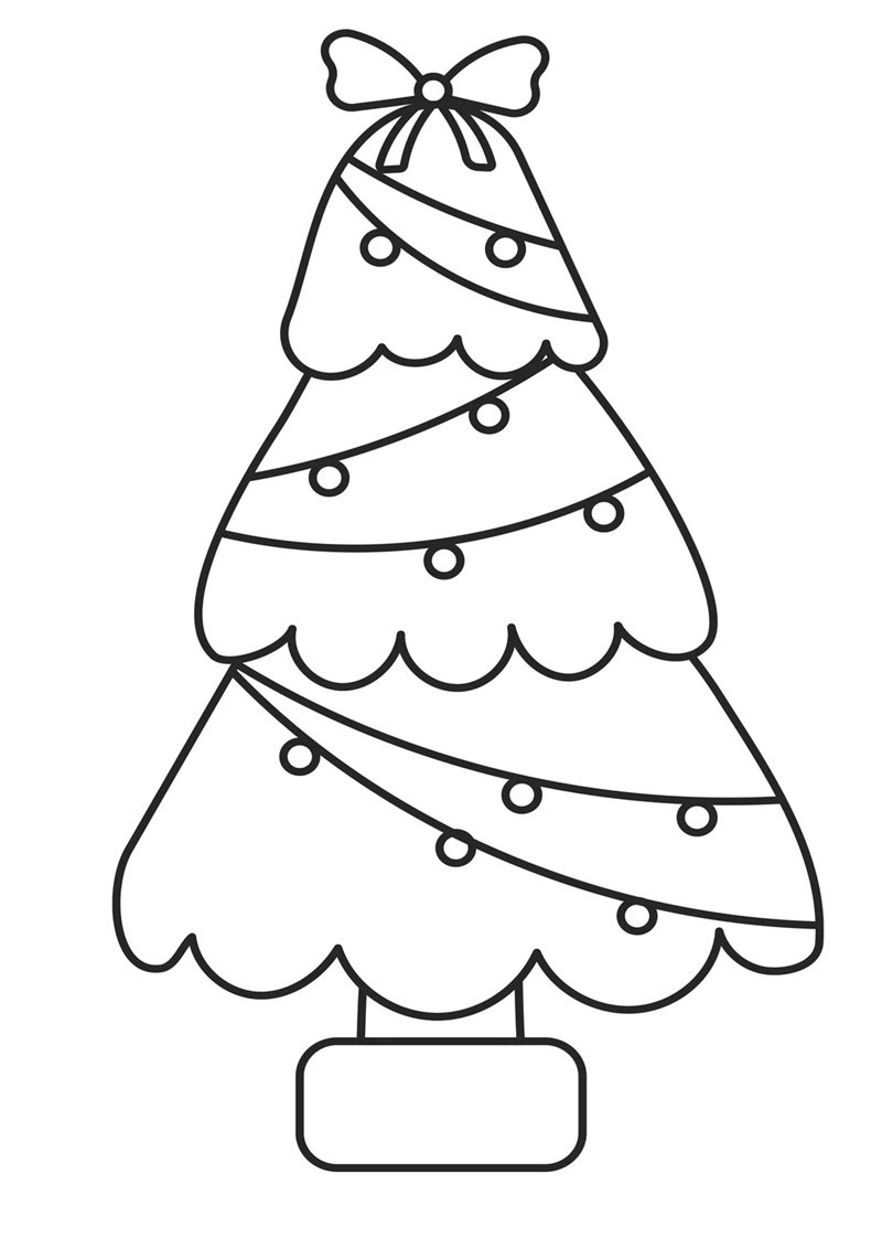 tranh tô màu cây thông noel 11