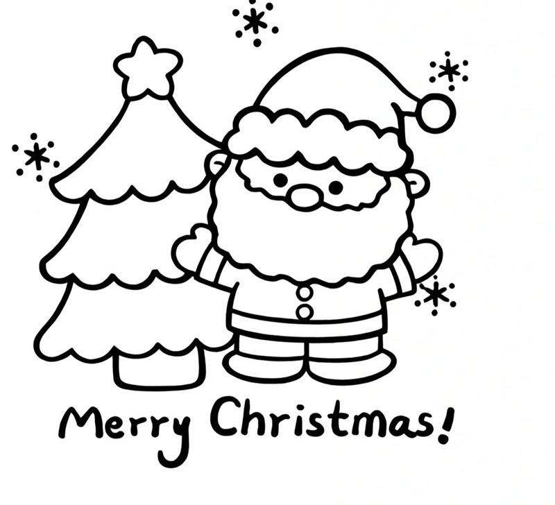 tranh tô màu cây thông noel 12