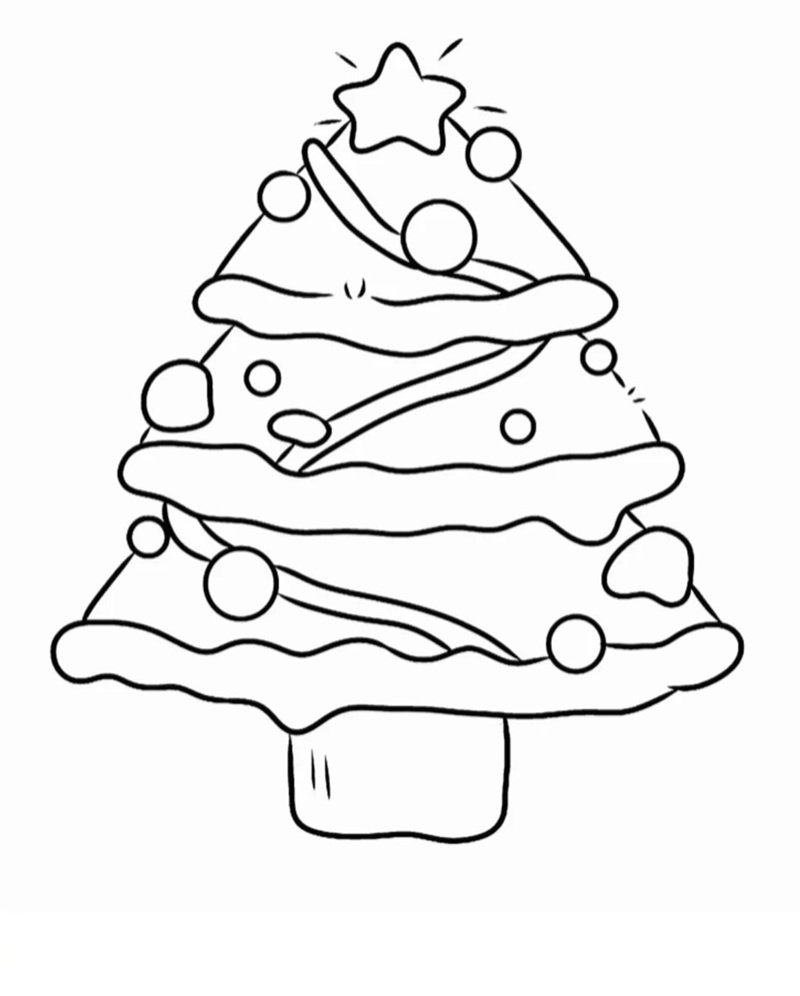 tranh tô màu cây thông noel 16