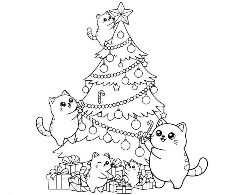 tranh tô màu cây thông noel 25