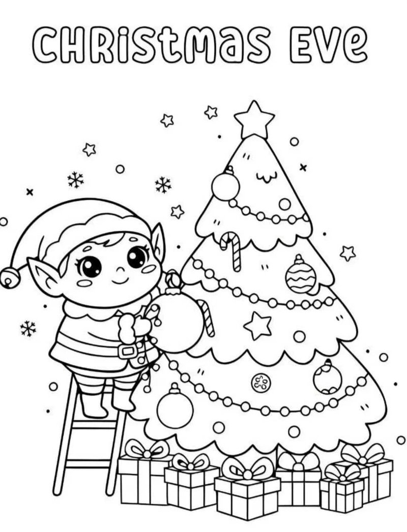 tranh tô màu cây thông noel 26