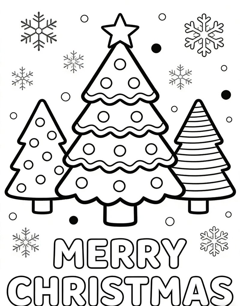 tranh tô màu cây thông noel 32