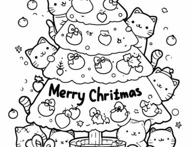 tranh tô màu cây thông noel 36