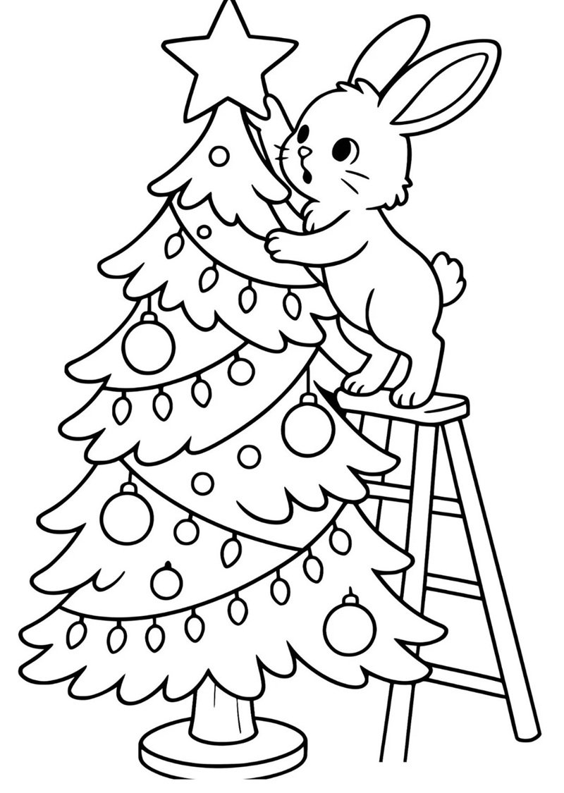 tranh tô màu cây thông noel 39