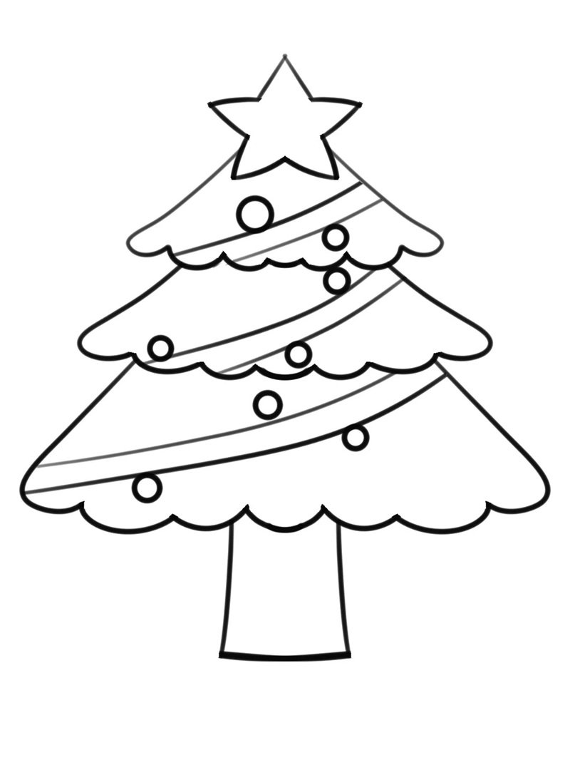 tranh tô màu cây thông noel 43