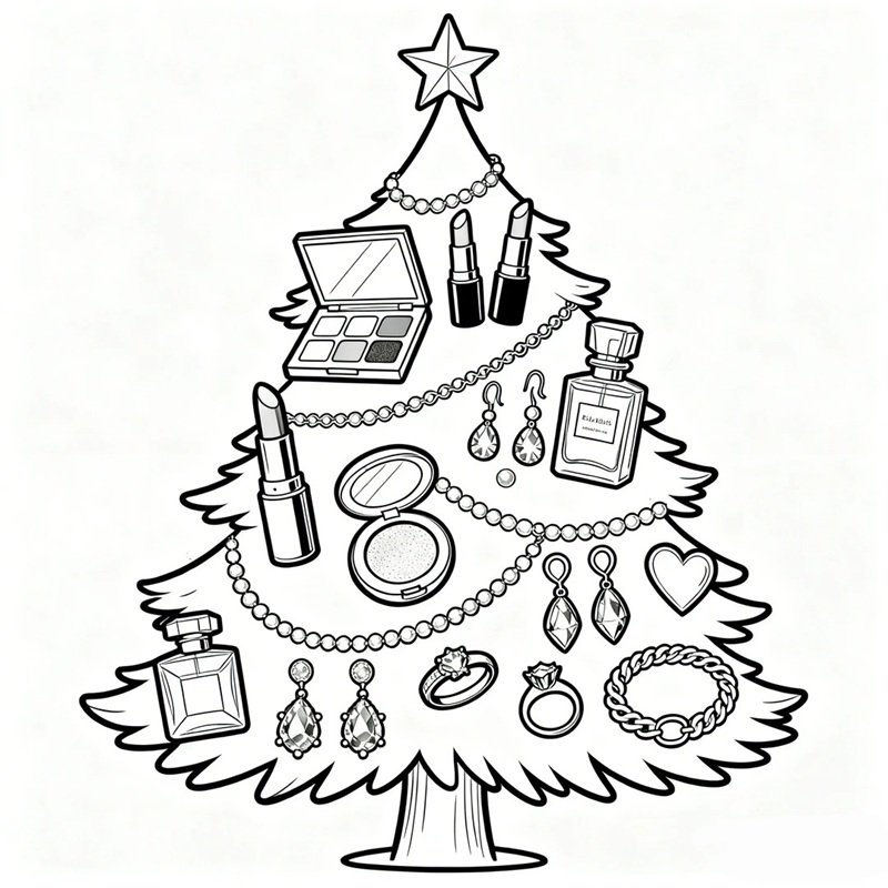 tranh tô màu cây thông noel 5