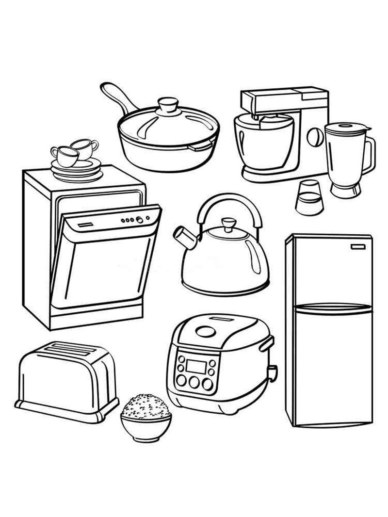 tranh tô màu đồ dùng trong gia đình 16